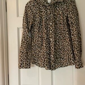 J. Crew Leopard Print Button Down Shirt